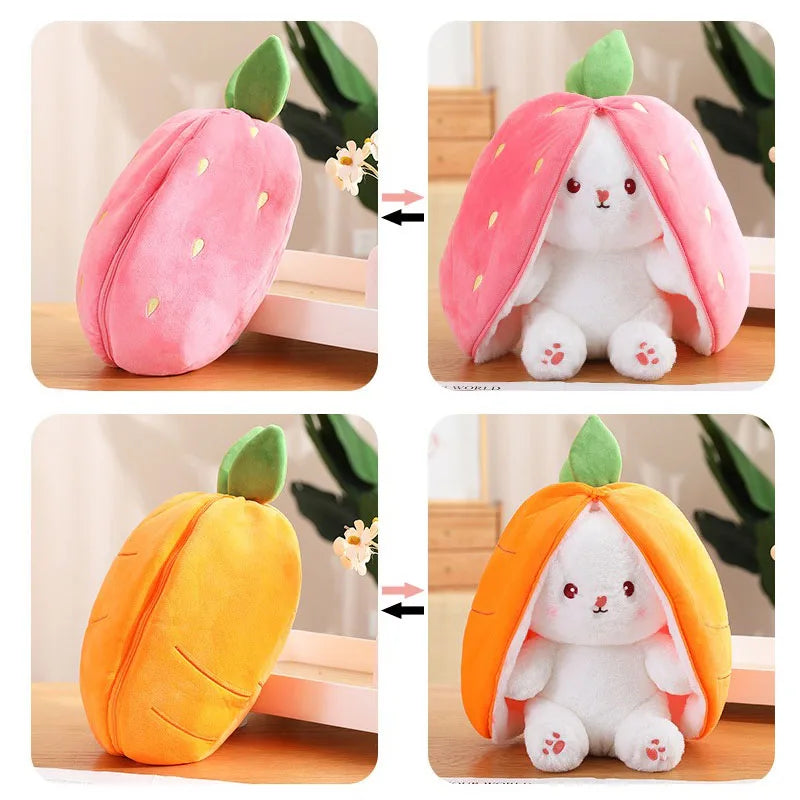 25cm Cute Strawberry Carrot Rabbit Plush