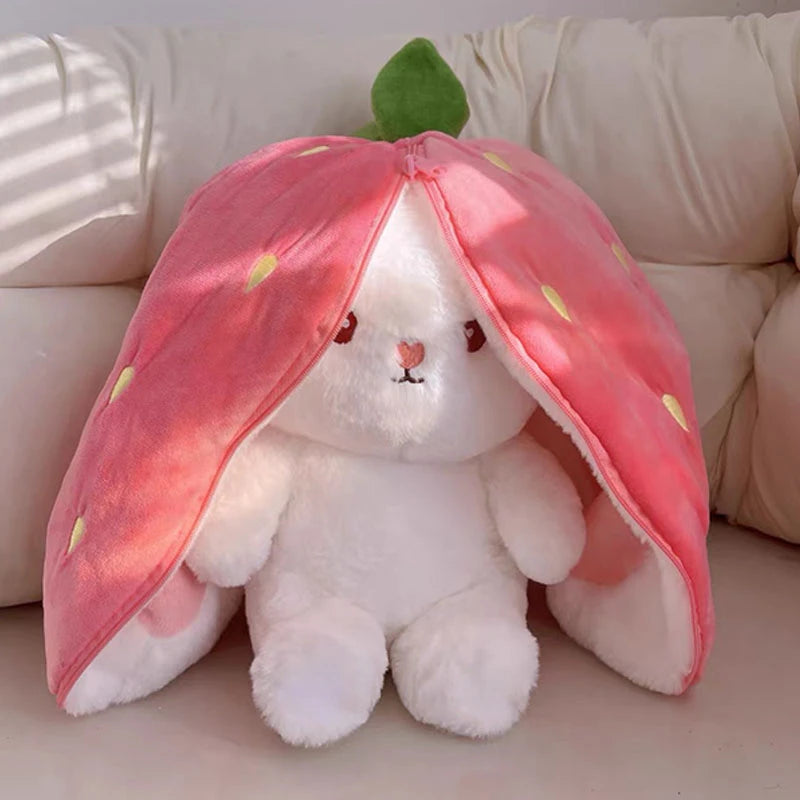 25cm Cute Strawberry Carrot Rabbit Plush