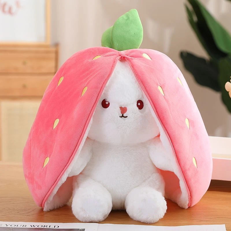 25cm Cute Strawberry Carrot Rabbit Plush