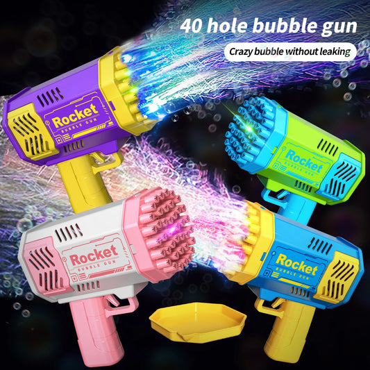 40 Hole Handheld Portable Electric Automatic Bubble Gun