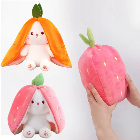 25cm Cute Strawberry Carrot Rabbit Plush