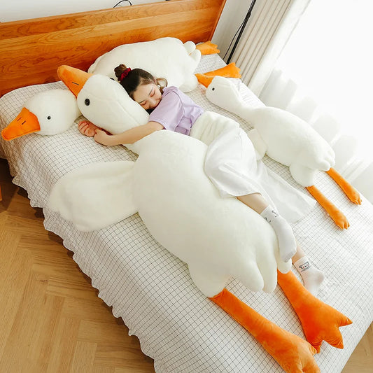 90-190cm Lovely Big White Goose Throw Plush Pillow