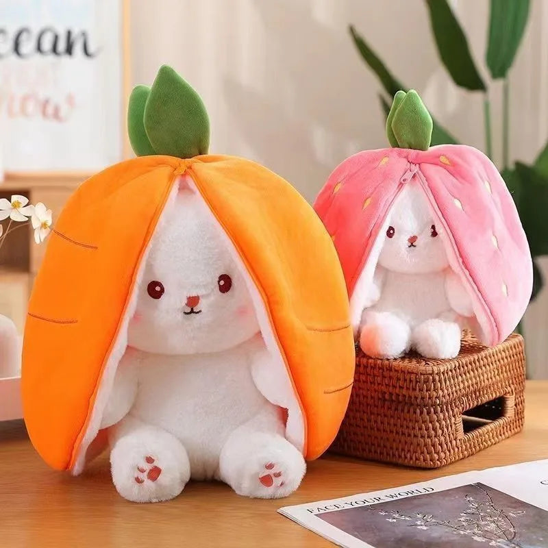 25cm Cute Strawberry Carrot Rabbit Plush